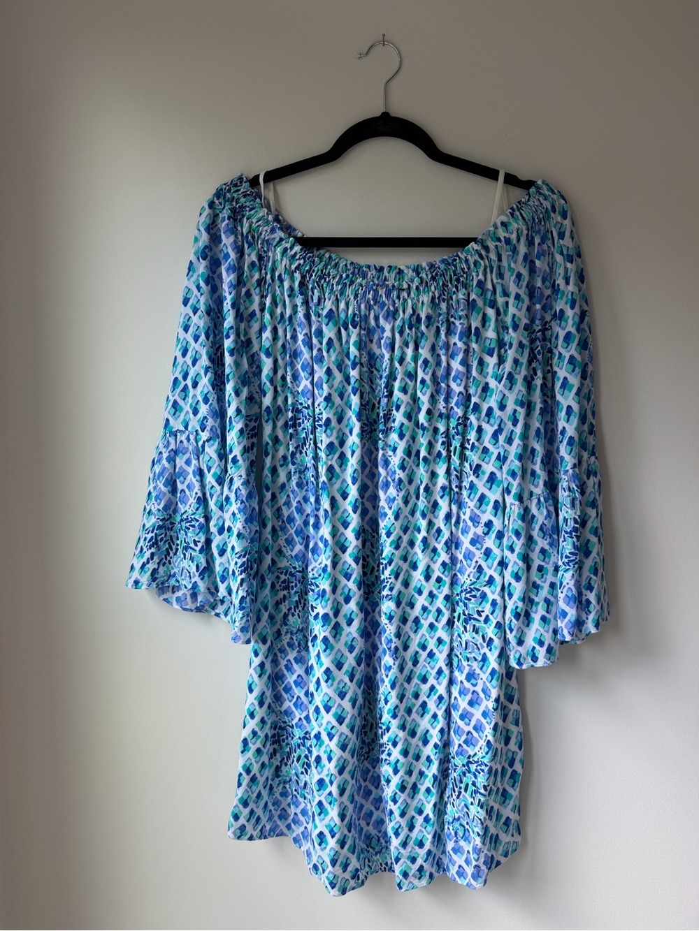 Lilly Pulitzer Blue & Teal Off-Shoulder Dress